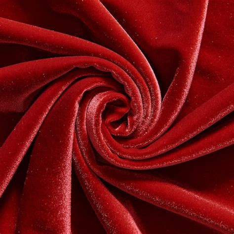 red stretch velvet fabric